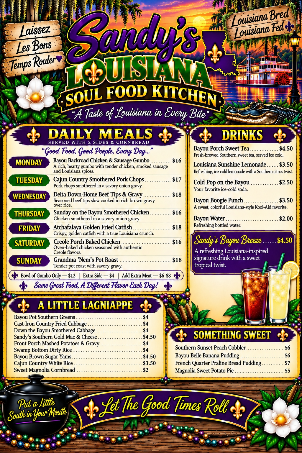 Sandy's Louisiana Soul Food Kitchen secondary logo